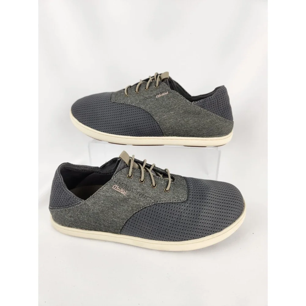 OluKai Men's Nohea Moku Sneaker‎ Size 9.5 Grey Shoes Slip On Loafer Boat Beach